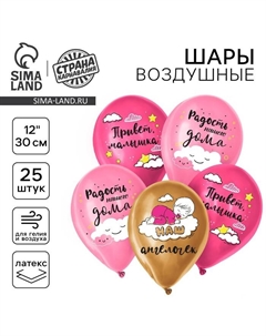 Воздушные шары латексные 12" «Радость нашего дома», 25 шт. Страна карнавалия