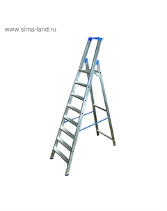 Стремянка STABILO, односторонняя, высокая оградительная дуга с полкой, 8 ступеней Krause