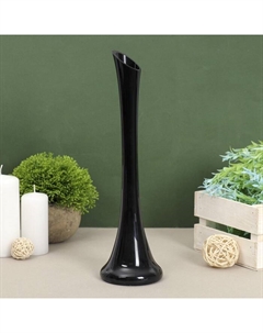 Ваза «Пять вечеров», 150 мл, d=2.5 см, 30×9 см, стекло, чёрная глянцевая Evis