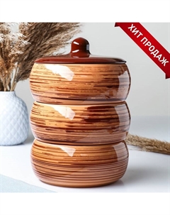 Набор для холодца «Стандарт», 3 шт., 900 мл, 16.5×23 см, коричневый Борисовская керамика