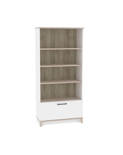 Шкаф - стеллаж Aurelio 2, 800×355×1727 мм, цвет белый/блеквуд сатиновый Глазов