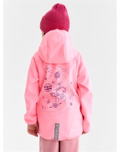 Ветровка с капюшоном для девочки : SPACE, розовая, рост 128 см Minaku