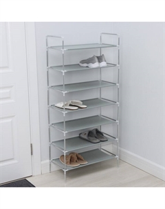 Полка для обуви, 7 ярусов, 60×30×120 см, белая Ladо́m