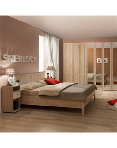 Кровать односпальная Sherlock 44, без основания, 1200×2000 мм, цвет дуб сонома Глазов