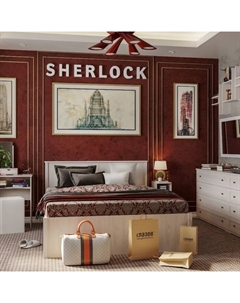 Кровать с подъёмным механизмом Sherlock 43.2, 1400 × 2000 мм, цвет ясень анкор светлый Глазов