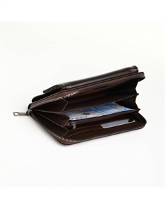Портмоне-клатч мужской на молнии, цвет коричневый Textura