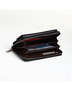 Портмоне-клатч мужской на молнии, цвет чёрный Textura