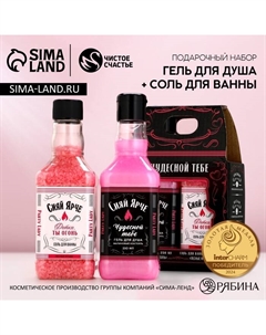 Подарочный набор косметики PARTY LADY: гель для душа виски 250 мл и соль для ванны 300 г Чистое счастье