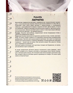 Лапчатка гибридная «Монарх Вельвет», корневище в торфогрунте, р-р I, 1 шт. Поиск