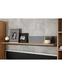 Полка настенная Crown 18, 1204×214×198 мм, цвет дуб золотистый/графит Глазов