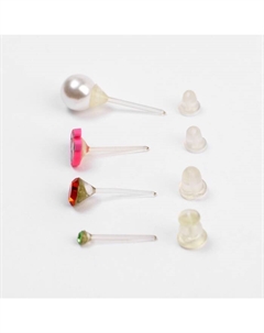 Серьги пусеты в коробке «Яркий образ», 100 пар, цвет МИКС Qf