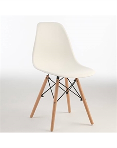 Стул Eames HYH – A304, с деревянными ножками, с спинкой, цвет белый Клик мебель