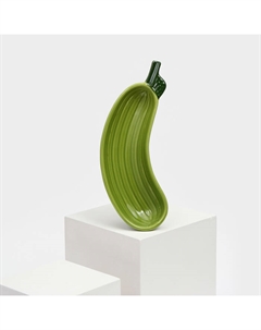 Тарелка керамическая «Кабачок», глубокая, зеленая, 29 см, 1 сорт, Иран Керамика ручной работы