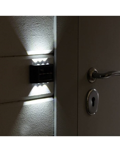 Садовый светильник на солнечной батарее «Настенный», 8.9 × 5.7 × 2 см, 6 LED, свечение белое Luazon lighting