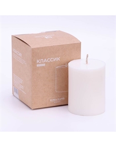 Свеча-цилиндр гладкая, Sima Home, 6×7.5 см, пальмовый воск, белая, 10 ч Sima-land home