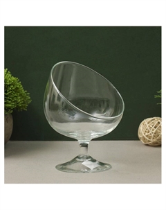 Ваза «Анабель» бренди с косым резом, d=10×12 см, h=15.5 см, стекло, прозрачная Evis