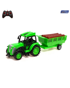 Трактор радиоуправляемый «Фермер», с прицепом, работает от аккумулятора, цвет зелёный Автоград
