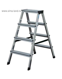 Стремянка MONTO DOPPLO, двухсторонняя, рабочая высота до 2.65 м, 4 ступени, черная Krause