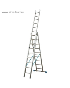 Лестница STABILO, трехсекционная, с траверсой, с доп. функцией, 10 ступеней Krause