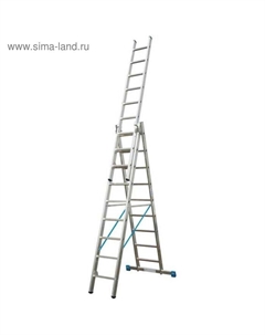 Лестница STABILO, трехсекционная, с траверсой, с доп. функцией, 9 ступеней Krause