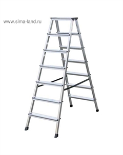 Стремянка MONTO DOPPLO, двухсторонняя, рабочая высота 3.29 м, 7 ступеней, черная Krause