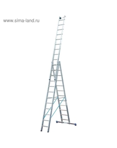 Лестница STABILO, трехсекционная, с траверсой, с доп. функцией, 14 ступеней Krause