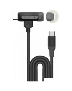 Кабель DL56D 1-Link Flow Duo USB Type-C - Lightning/USB Type-C (1.5 м, черный) Momax