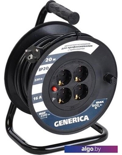 Удлинитель УК20 WKP20-16-04-20-G (20 м, черный) Generica