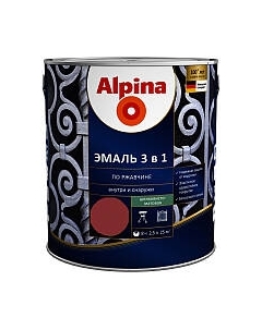 Эмаль Alpina По ржавчине 3 в 1 RAL3011