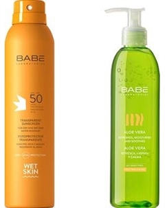 Набор косметики для тела Laboratorios Babe Спрей солнцезащитный SPF 50+Гель для тела Алоэ 100% Laboratorios babe