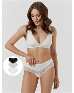 Трусы женские слипы мультипак (3 шт.) в белом и черном цвете Mark formelle