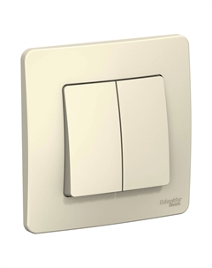 Молочн. Выключатель 2-кл. (с рамкой) BLNVS010502 Blanca