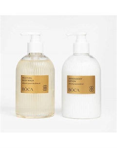 Набор парфюмированный: гель-масло для душа и лосьон для рук и тела Boca aroma