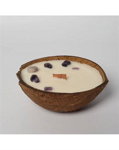 Свеча ароматическая в кокосе с ароматом  Абсент из черной смородины 200 Candle zen