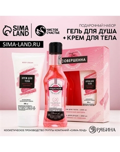 Подарочный набор косметики «Ты совершенна!»: гель для душа во мартини 250 мл и крем для тела 200 мл Чистое счастье