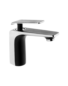 Смеситель для раковины Accoona A90123F, однорычажный, с гайкой, латунь, черный/хром