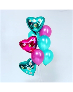 Воздушные шары, букет «С ДР. Авокадо», набор 8 шт., с наклейками Страна карнавалия