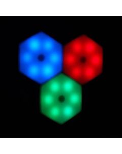 Набор светильник сенсорный "соты с пультом" 3 шт, 85х75мм, RGB, 3*ААА (не в компл.) Luazon lighting