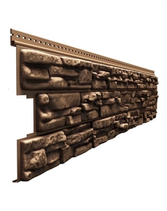 Сайдинг под камень LUX ROCKY, 1780×280 мм, цвет кедровый орех Docke