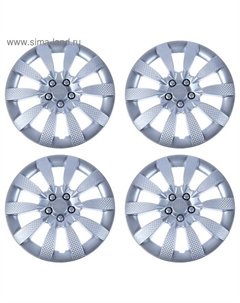 Колпаки колесные R13 "ТОРНАДО", серебристый карбон, набор 4 шт Torso
