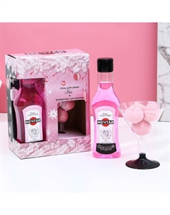 Подарочный набор, гель для душа фо флаконе мартини 250 мл и бомбочки для ванны 4х20 г, Новый Год Чистое счастье