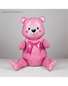 Воздушный шар фольгированный 36" «Мишка», под воздух, розовый Страна карнавалия