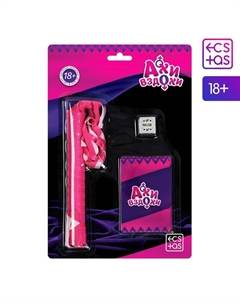Набор эротический для двоих «Ахи-вздохи», 10 карт, плетка (цвет микс), 1 неоновый кубик, 18+ Ecstas