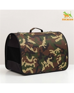 Сумка - переноска для животных "Камуфляж", каркасная, 49 х 30 х 35 см, микс оттенков Пижон
