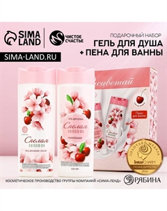 Подарочный набор косметики «Расцветай!», гель для душа и пена для ванны, 2×250 мл Чистое счастье