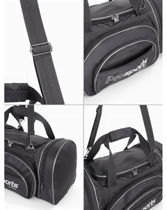 Сумка дорожная на молнии, 4 наружных кармана, длинный ремень, цвет серый Lucky mark