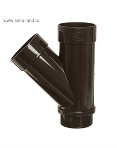 Тройник для водосточной трубы LUX, 45°, цвет шоколад Docke