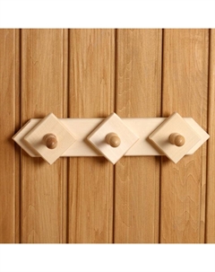 Вешалка для бани и сауны, 37×10 см, 3 крючка, деревянная, «» Добропаровъ