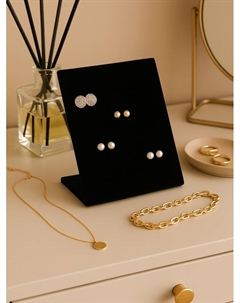 Подставка под серьги 5 рядов, чёрная, 30 пар 20×10×24 см Qf