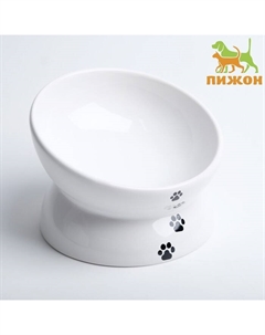 Миска керамическая «Феншуй» 150 мл 13×9 см, белая с лапками Пижон